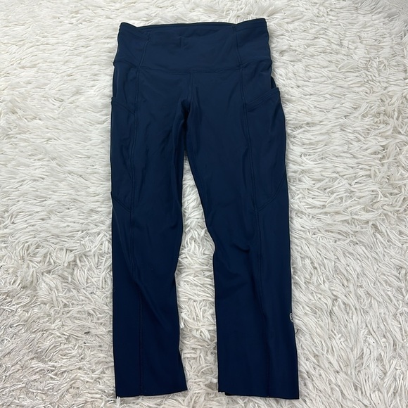 Lululemon Fast and Free Crop II 19" *Non-Reflective True Navy - Picture 1 of 7